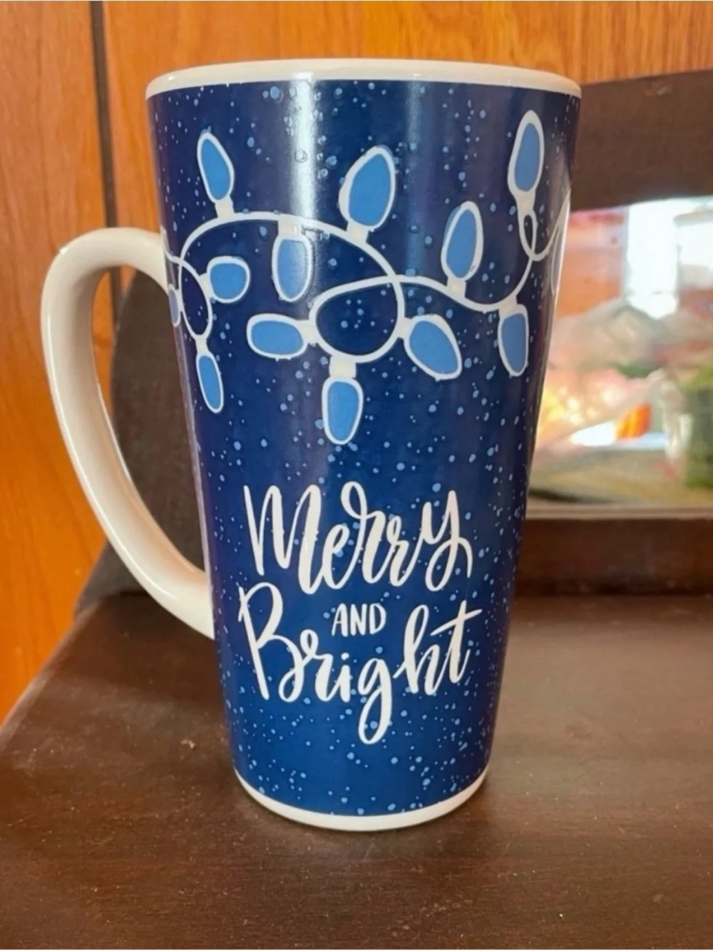 Merry and Bright Holiday Mug - Blue